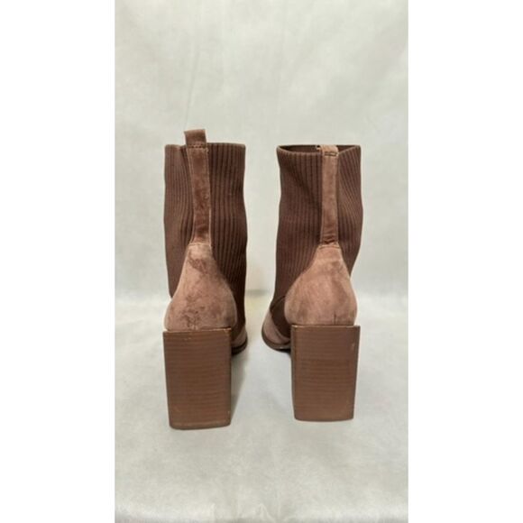 Steve Madden Womens Tackle Block Heel Knit Taupe Suede Western Chic Boot 8M - Picture 4 of 5